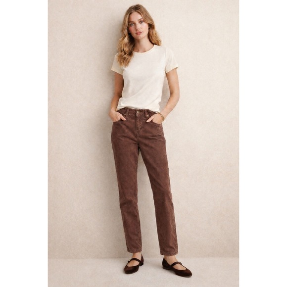 GAP Pants - Gap Womens High Rise Vintage Slim Corduroy Pants 12R Brown Warm Espresso Boho